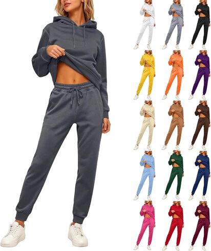 Sweat Suits For Womens 2 Piece Lounge Hoodies Matching Sweatpants Joggers Set Casual Travel Comfy Athletic Sweatsuits in Saudi Arabia