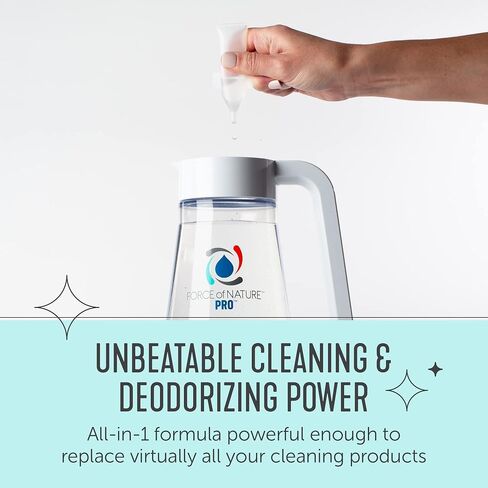 Force of Nature Multi-Purpose Cleaner, Disinfectant & Deodorizer | Kills 99.9% of Germs (Pro Kit (Commercial Use) & 10 Capsules (10mL each)) in Kuwait