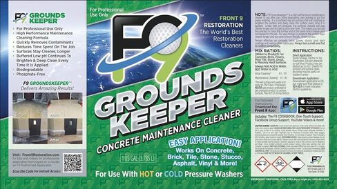 F9 Groundskeeper Cleaner – Industrial-Grade Concrete Maintenance Degreaser, Biodegradable & Phosphate-Free, Removes Tire Marks Soil & Grime 1 -Gallon in Kuwait