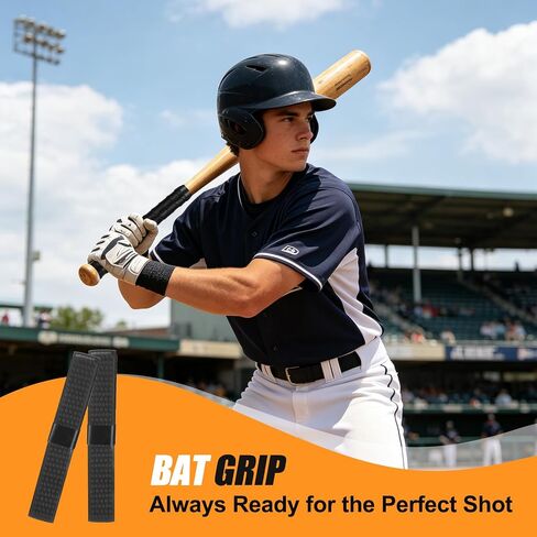 2 Pack Softball Bat Grip Tape, 1.5mm Bat Grip with Full Adhesive, No-Slip Debossed 3D Texture Bat Tape & Bat Wrap, 43.3" Easy Install Baseball Grip Tape, Comfortable Cushion Control in Kuwait