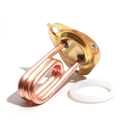 Electric Boiling Water Heater Heating Pipe 220V 2KW/3KW Red Copper Flange/Disc 63mm 1PC(2KW 100mmL) in Kuwait