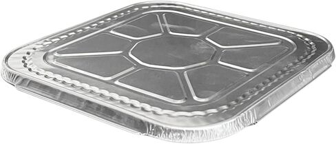8.25 x 8.25 Inch Disposable Square Aluminum Lids for 8x8 Inch Disposable Aluminum Square Pans | Perfect Foil Covers for Takeout Containers Oven Safe Catering & Meal Prep | 50 Count in Kuwait