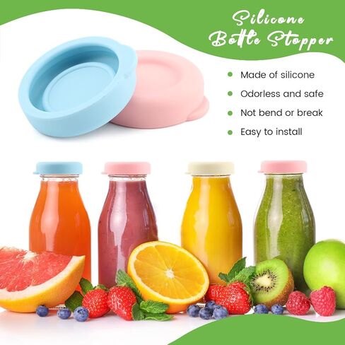 6pcs Silicone Glass Milk Bottle Caps, 48mm Glass Bottle Replacement Cap Reusable Glasses Milk Bottles Lids Easy to Clean(COLOR:3 colors) in Saudi Arabia