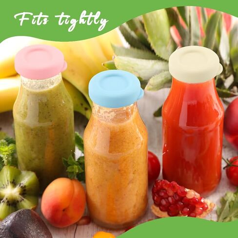 6pcs Silicone Glass Milk Bottle Caps, 48mm Glass Bottle Replacement Cap Reusable Glasses Milk Bottles Lids Easy to Clean(COLOR:3 colors) in Saudi Arabia
