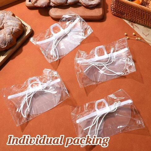 20PCS Reusable Clear Face Mask Professional Transparent Sanitary Cover Anti-Fog Face Shield Nose Mouth Cover Open Face Guard for Restaurants, Food Truck, Hotels, Mall, Beauty salons, Barber Shops in Kuwait