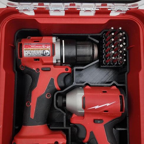 إدراج منظم متوافق مع سائق الحفر Milwaukee M18 وسائق التأثير V2 لمنظم Packout Compact in Kuwait