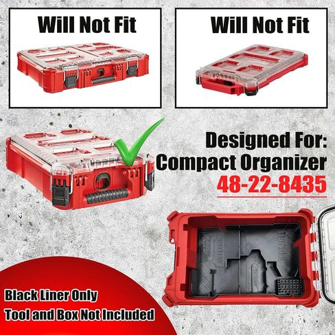 إدراج منظم متوافق مع سائق الحفر Milwaukee M18 وسائق التأثير V2 لمنظم Packout Compact in Kuwait