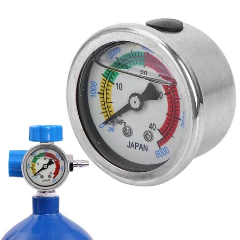 مقياس ضغط فلتر حوض السباحة، 0-6000PSI 0-40MPa مقياس ضغط مضخة الهواء لقياس ضغط معدات الغوص in Kuwait