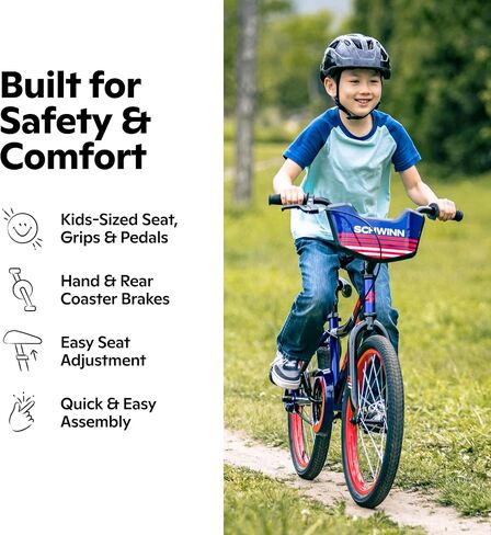 Schwinn Koen 20-Inch Bike for Kids Ages 7-10, Built for Safety and Comfort, Dual Brakes, Quick Assembly, Beginner Big Kid Bicycle in Kuwait