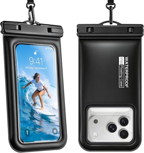 Floating Waterproof Phone Pouch 2 Pack, IP68 Waterproof Phone Case with Lanyard for Phones up to 7 Inches, for iPhone 17 16 Pro Max, Cellphone Dry Bag for Beach Pool Kayak Cruise Travel Essentials in Kuwait