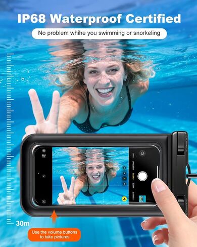 Floating Waterproof Phone Pouch 2 Pack, IP68 Waterproof Phone Case with Lanyard for Phones up to 7 Inches, for iPhone 17 16 Pro Max, Cellphone Dry Bag for Beach Pool Kayak Cruise Travel Essentials in Kuwait
