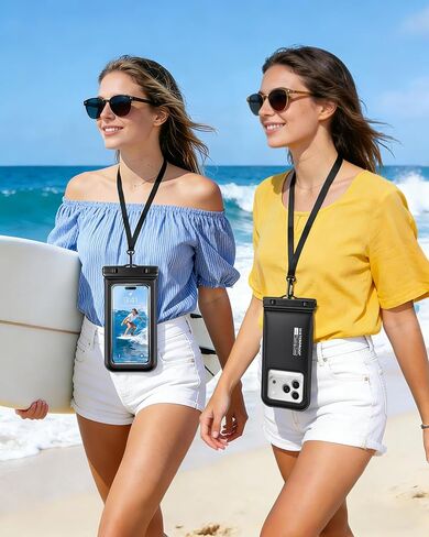 Floating Waterproof Phone Pouch 2 Pack, IP68 Waterproof Phone Case with Lanyard for Phones up to 7 Inches, for iPhone 17 16 Pro Max, Cellphone Dry Bag for Beach Pool Kayak Cruise Travel Essentials in Kuwait