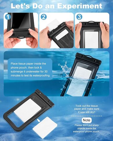 Floating Waterproof Phone Pouch 2 Pack, IP68 Waterproof Phone Case with Lanyard for Phones up to 7 Inches, for iPhone 17 16 Pro Max, Cellphone Dry Bag for Beach Pool Kayak Cruise Travel Essentials in Kuwait