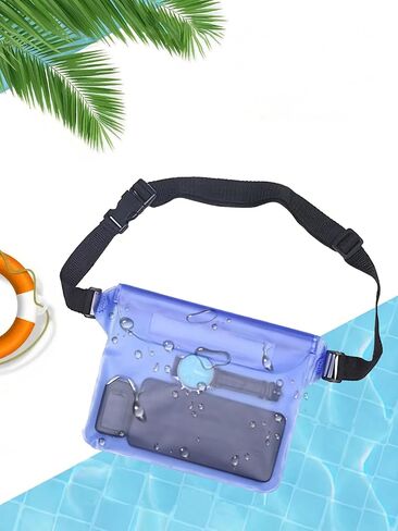 Waterproof Waist Pouch, Screen Touch Sensitive Waterproof Dry Bag with Adjustable Waist Strap, Keep Your Phone Dry for Swimming, Kayaking, Boating, Fishing, Beach Diving, Surfing, Blue in Kuwait