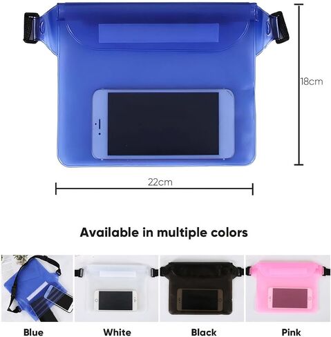 Waterproof Waist Pouch, Screen Touch Sensitive Waterproof Dry Bag with Adjustable Waist Strap, Keep Your Phone Dry for Swimming, Kayaking, Boating, Fishing, Beach Diving, Surfing, Blue in Kuwait