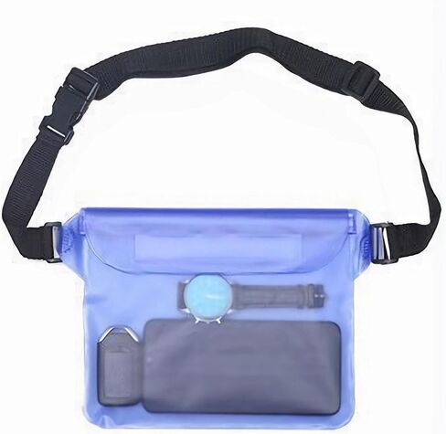 Waterproof Waist Pouch, Screen Touch Sensitive Waterproof Dry Bag with Adjustable Waist Strap, Keep Your Phone Dry for Swimming, Kayaking, Boating, Fishing, Beach Diving, Surfing, Blue in Kuwait