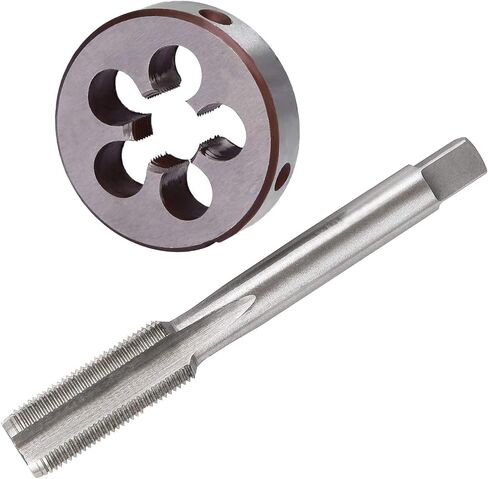 M14 x 1.25mm HSS متري مجموعة الصنبور والقالب الخيط والخيط المستدير يموت اليد اليمنى HSS تفتق لهجة فضية (مجموعة واحدة) in Kuwait