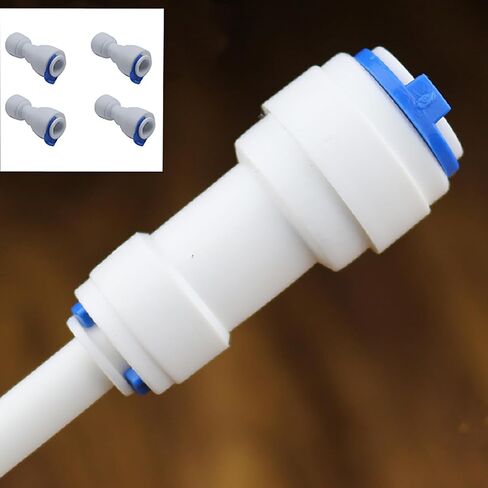 FDXGYH 4 Pcs Quick Straight Connector 1/4 to 3/8 Water Line Adapter Plastic Straight Push Connectors for RO Water Systems Purifiers Filters in Kuwait