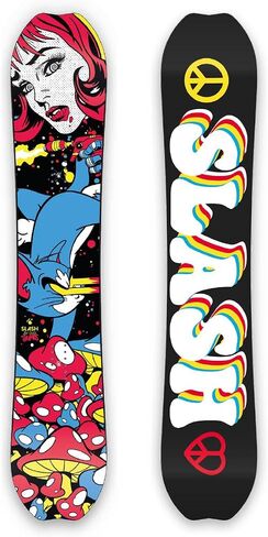 Slash by Gigi، Happy Place Thumbs Snowboard، Carbonbon، Bi-Axe Fiberglass، Pop Woodcore، قاعدة متكلس 7500، تشطيب الحزام، تخفيف الصدمات، حواف فولاذية، مشمع من المصنع، واقيات الأطراف in Kuwait