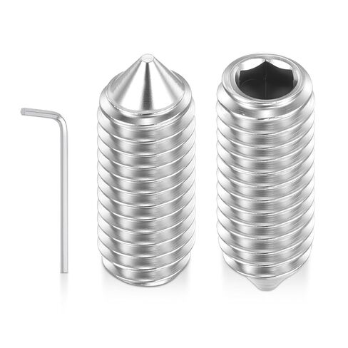 100 قطعة من براغي مجموعة مقابس مخروطية - [M4-0.7x10mm] 18-8 برغي مجموعة رؤوس ألين مقطوعة الرأس من الفولاذ المقاوم للصدأ مع مفتاح ربط سداسي لمقبض الباب وتركيبات الحمام ورف المناشف in Kuwait