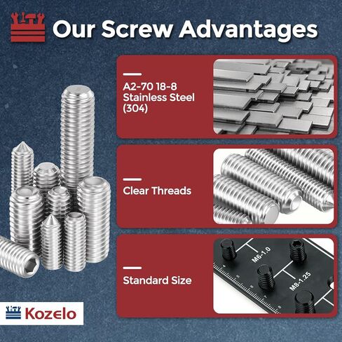 100 قطعة من براغي مجموعة مقابس مخروطية - [M4-0.7x10mm] 18-8 برغي مجموعة رؤوس ألين مقطوعة الرأس من الفولاذ المقاوم للصدأ مع مفتاح ربط سداسي لمقبض الباب وتركيبات الحمام ورف المناشف in Kuwait