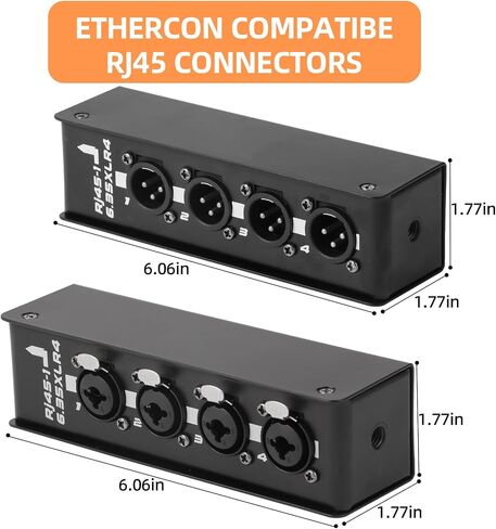 RJ45-XLR4 Connect Box, 4-Channel XLR to Ethernet Adapter, 300ft Audio DMX512 Signal Transmitter Plug and Play for Stage Studio DJ Live Events Church Wedding Cruise Ship. in Kuwait