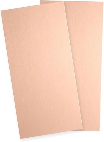 uxcell 2Pcs Pure Copper Sheet, 8" x 6", 24 Gauge (0.5mm) Thickness, Metal Copper Plate with Gloves for Crafting, Modelers, Jewelry, Repairs, Electrical Repairs (Rose Gold) in Kuwait
