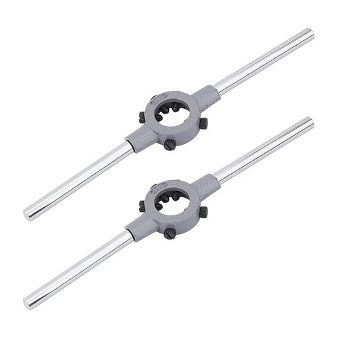 DICOSMETIC 2Pcs Steel Die Stock Handle Wrench M12-M14 Adjustable Heavy Duty Round Die Holder for Threading Operations in Metalworking, Automotive Repair and DIY Projects in Kuwait