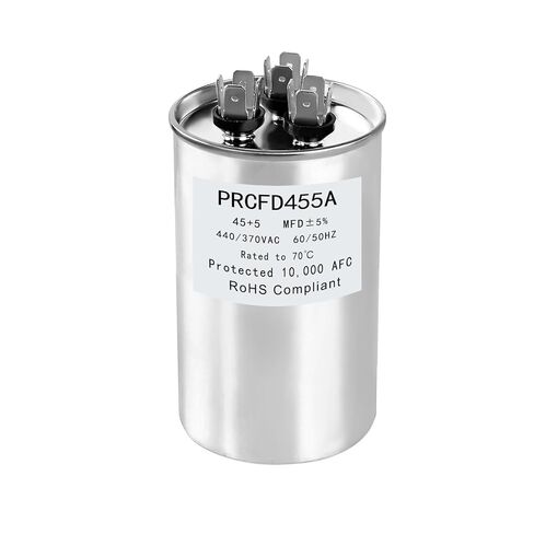 PRCFD455A مكثف تشغيل مزدوج 45 5 MFD 440 370 فولت مكثف تيار متردد مستدير استبدال محرك HVAC in Kuwait