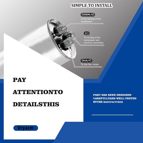 PRCFD455A مكثف تشغيل مزدوج 45 5 MFD 440 370 فولت مكثف تيار متردد مستدير استبدال محرك HVAC in Kuwait