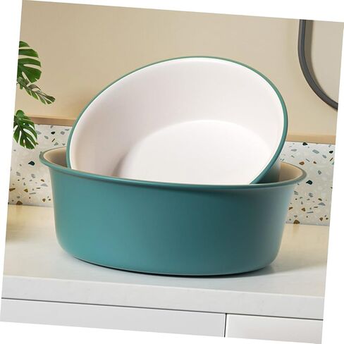 POPETPOP 2Pcs Thicken Portable Washbasin Plastic Storage Basin for Washing Feet Face and Care and Durable and Convenient for Home Use in Kuwait