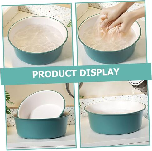 POPETPOP 2Pcs Thicken Portable Washbasin Plastic Storage Basin for Washing Feet Face and Care and Durable and Convenient for Home Use in Kuwait