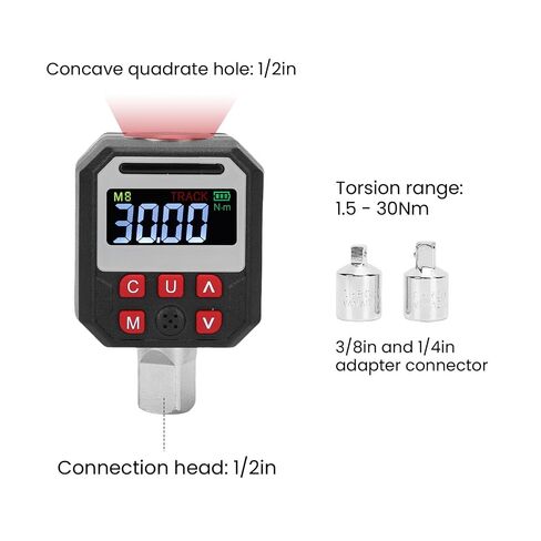 محول عزم الدوران الرقمي Luocute، محرك 1/2 بوصة 0-30Nm CW 2% CCW 3% دقة مع تنبيهات الجرس وLED، 9 مجموعات محددة مسبقًا، 500 مجموعة بيانات، لإصلاح السيارات والدراجة in Kuwait