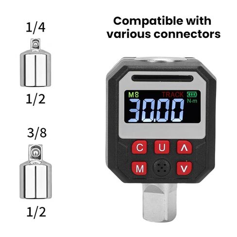 محول عزم الدوران الرقمي Luocute، محرك 1/2 بوصة 0-30Nm CW 2% CCW 3% دقة مع تنبيهات الجرس وLED، 9 مجموعات محددة مسبقًا، 500 مجموعة بيانات، لإصلاح السيارات والدراجة in Kuwait