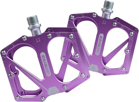 9/16" Bike Pedals, 96×103mm Large Platform with 1DU+2 Bearings, Aluminum Body & Chromoly Axle for MTB Gravel BMX Road, Tool-Free, 4 Colors (Pink/Blue/Black/Purple) in Saudi Arabia