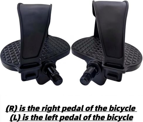 YBEKI Pro Spin Bike Pedals with Adjustable Straps – 9/16" Spindle Compatible with Peloton, Schwinn, Sunny Indoor Exercise Bikes – Heavy-Duty PP Plastic Body, PVC Straps, Non-Slip Diamond Surface in Saudi Arabia