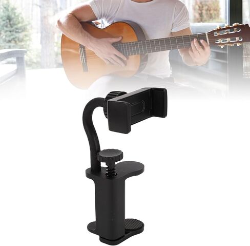 Guitar Phone Holder Adjustable 2.4-4.1in Guitar Phone Mount ABS Rotatable Phone Stand for Guitar Playing and Clamping Ukuleles and Basses Wider than 2.4in in Kuwait