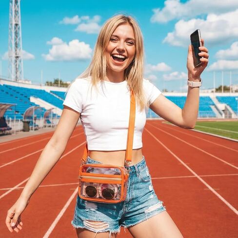 4 Pcs Clear Crossbody Bag Clear Bag for Stadium Events Clear Sports Fan Handbags Purses with Adjustbale Strap for Concerts Festivals Game Day in Kuwait