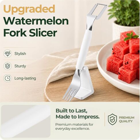 2-in-1 Stainless Steel Watermelon Cutter（2026 Updated Model）Dual Head Fruit Slicer Fork, Summer Kitchen Gadget for Home (2PCS-White) in Kuwait