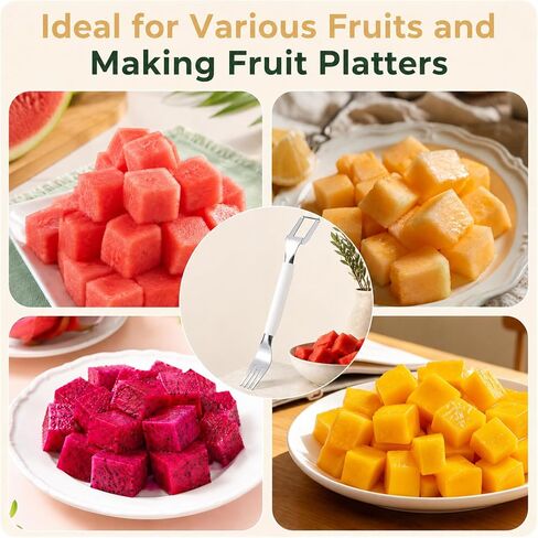 2-in-1 Stainless Steel Watermelon Cutter（2026 Updated Model）Dual Head Fruit Slicer Fork, Summer Kitchen Gadget for Home (2PCS-White) in Kuwait