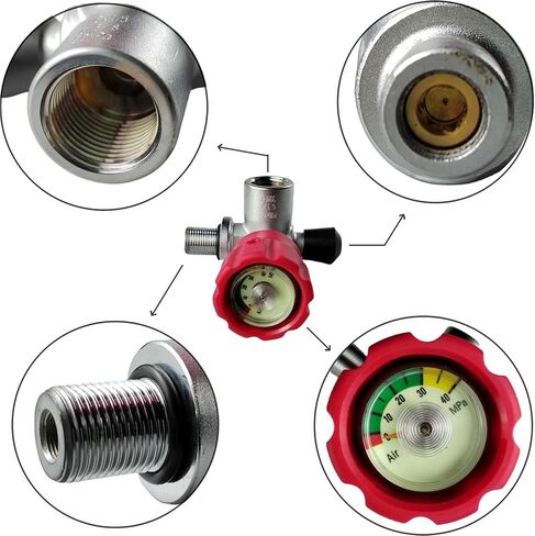 M18 Male G5/8 Female Scuba Diving Cylinder Valve 30Mpa Air Fill Station Refill Adapter for M18x1.5 CF Tank in Kuwait