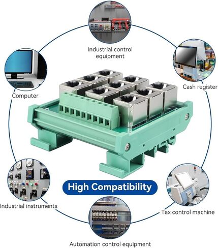 Rj45 8p8c Jack 9-Way Buss Board, Distribution Breakout Board Vertical Jack Terminal Block Connector Din Rail Mount Ethernet Connector in Kuwait