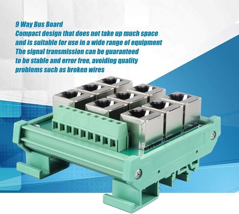 Rj45 8p8c Jack 9-Way Buss Board, Distribution Breakout Board Vertical Jack Terminal Block Connector Din Rail Mount Ethernet Connector in Kuwait