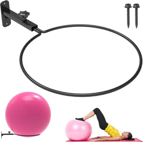 Large Exercise Ball Holder，Yoga Ball Holder Wall Mount，Fitness Ball Storage Rack， Home Gym Equipment Storage Organizer for Stability Ball，Swiss Ball，Bosu Ball in Kuwait