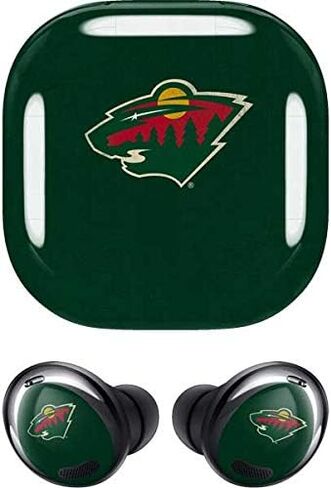 Skinit Decal Audio Skin Compatible with Samsung Galaxy Buds Pro - Officially Licensed NHL Minnesota Wild Distressed Design in Kuwait