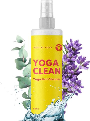 Yoga Mat Cleaner Spray – Spa-Like Scent | Eco-Friendly Formula | Neutralizes Sweat & Odor | Helps Protect Your Mat | 8 oz | Plant-Based, Made in USA | Body By Yoga in Kuwait