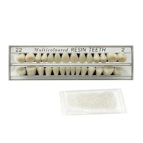 28pcs False Teeth Fake Teeth Synthetic Resin Upper Lower Denture Teeth, Moldable Thermal Fitting Beads, DIY Party Horror Makeup Dental Tooth, 22A2 in Saudi Arabia