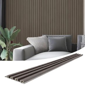 Art3d 8-Pack 96 x 6in. WPC Acoustic Slat Wall Panel for Modern Interior Decor, TV Background, Living Room, Grey Oak in Saudi Arabia