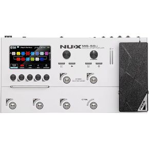 NUX MG-50Li تأثيرات متعددة للجيتار والباس، 14 قطعة إشارة مستقلة متحركة، عمر بطارية 5 ساعات، تحديد صورة عميقة، نمذجة أمبير متقدمة، أبيض in Kuwait