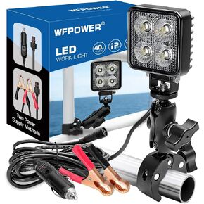 أضواء LED للقارب تدور 360 درجة مع مشبك، محمولة 3 بوصة مزدوجة الطاقة LED شريط ضوء العمل 12 فولت أضواء بحرية للقوارب وصيد الأسماك، مشابك/مصابيح أمامية ولاعة السجائر لشاحنة مخيم التجديف RV in Kuwait